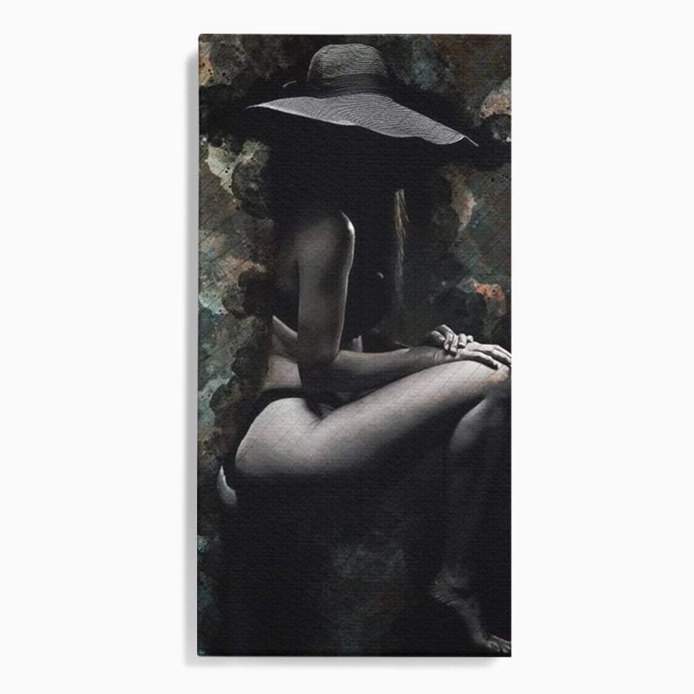 Tablou canvas cu tablou canvas cu silueta feminina, fara rama, pe sasiu de lemn